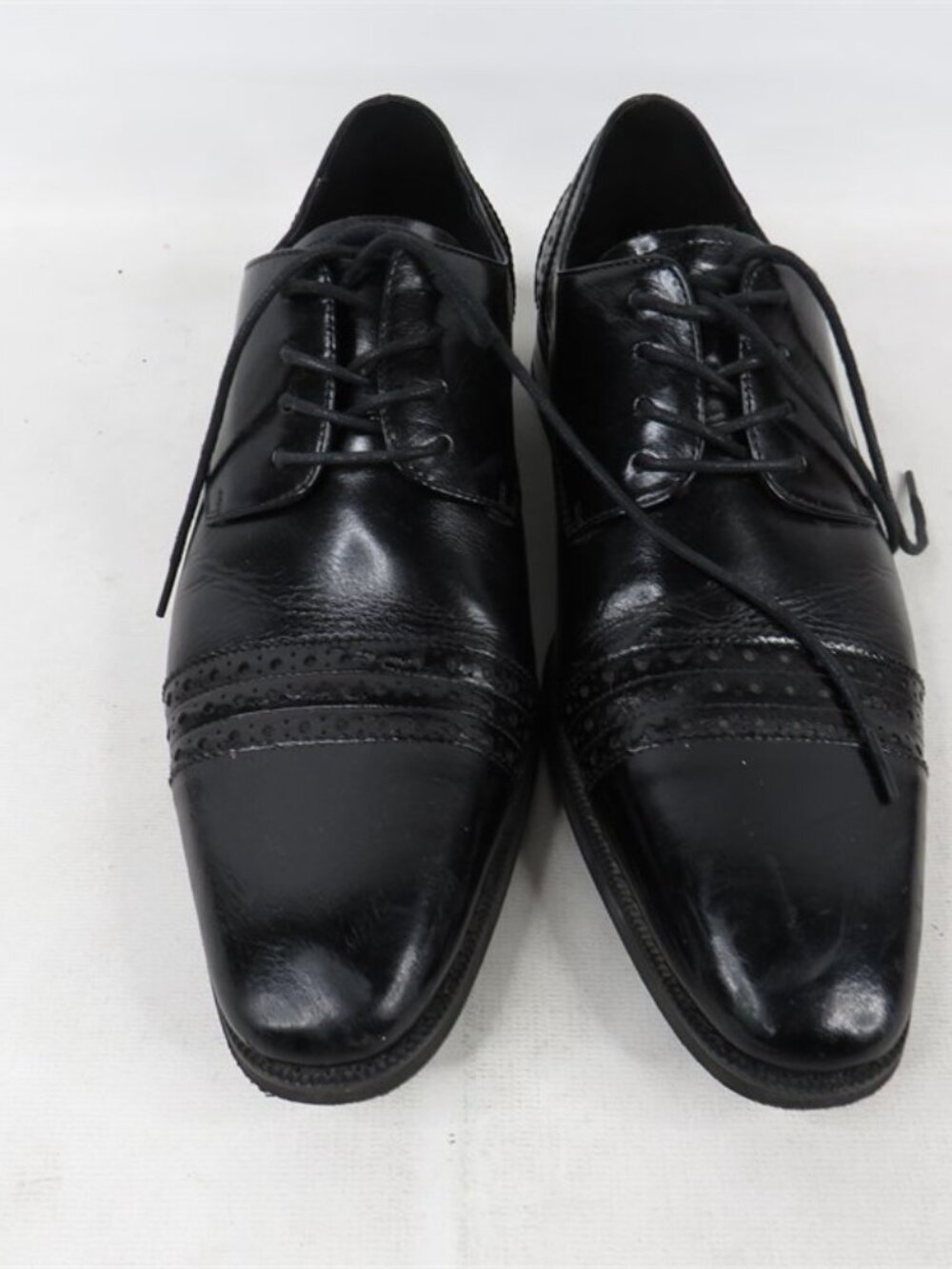 Giovanni Men’s Black Leather Cap Toe Oxford Dress Shoes Size 9.5